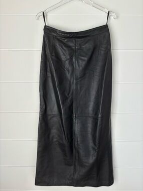 Vintage Mardini Black Leather Pencil Skirt Y2K Women's Size 10